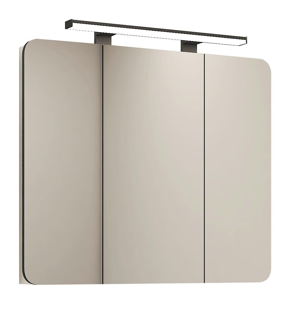 Spiegelschrank Capri Weiß B: 85 cm - Weiß, MODERN, Glas/Holz (85/74/18cm) - Stylife