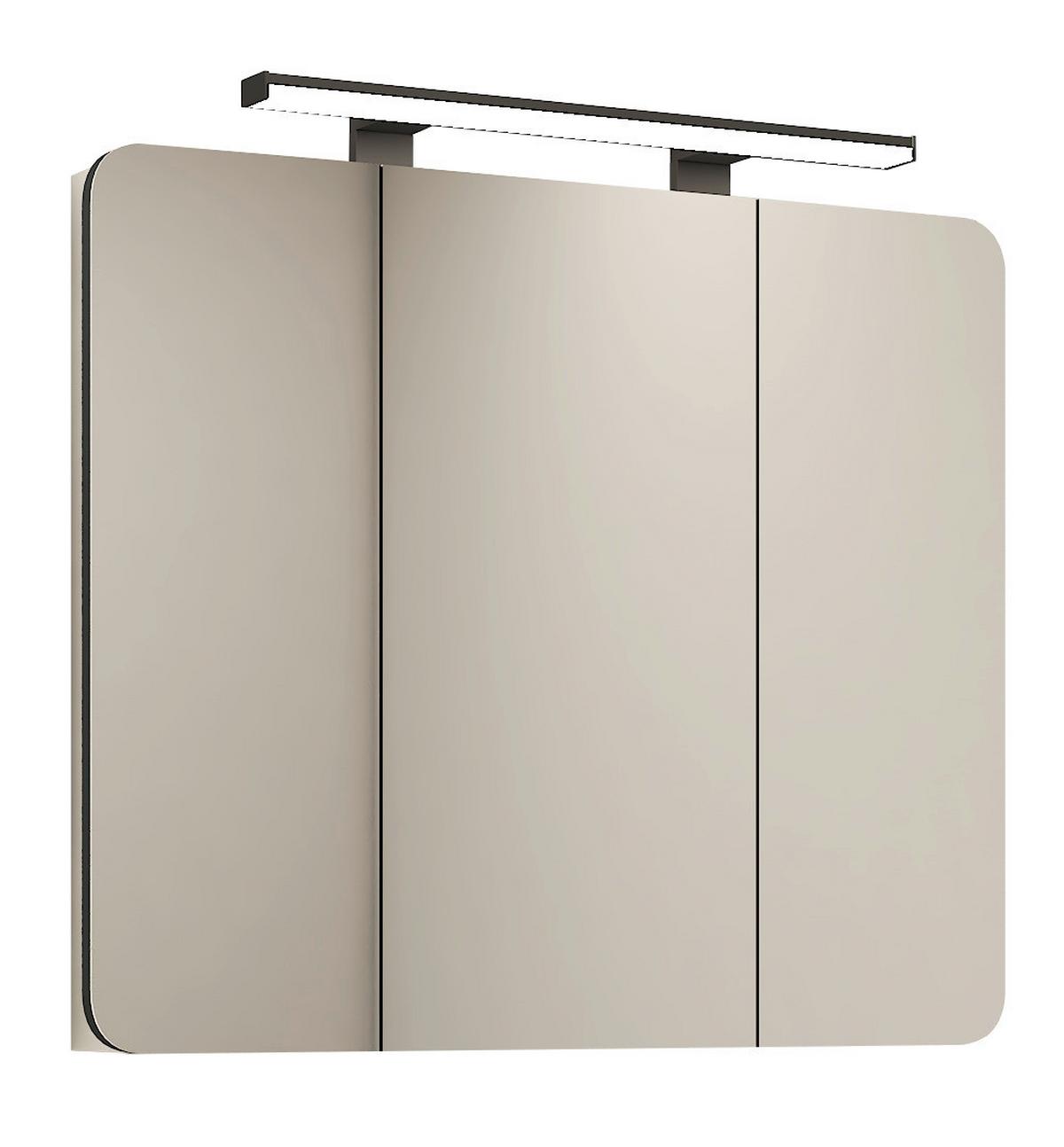 Spiegelschrank Capri Weiß B: 85 cm - Weiß, MODERN, Glas/Holz (85/74/18cm) - Stylife