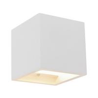 Wandleuchte 55010w4 - Weiß, Design, Naturmaterialien (11,5/11,5/11,5cm) - Globo