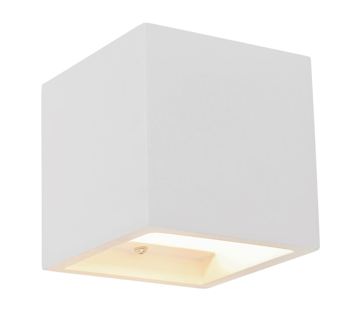 Wandleuchte 55010w4 - Weiß, Design, Naturmaterialien (11,5/11,5/11,5cm) - Globo