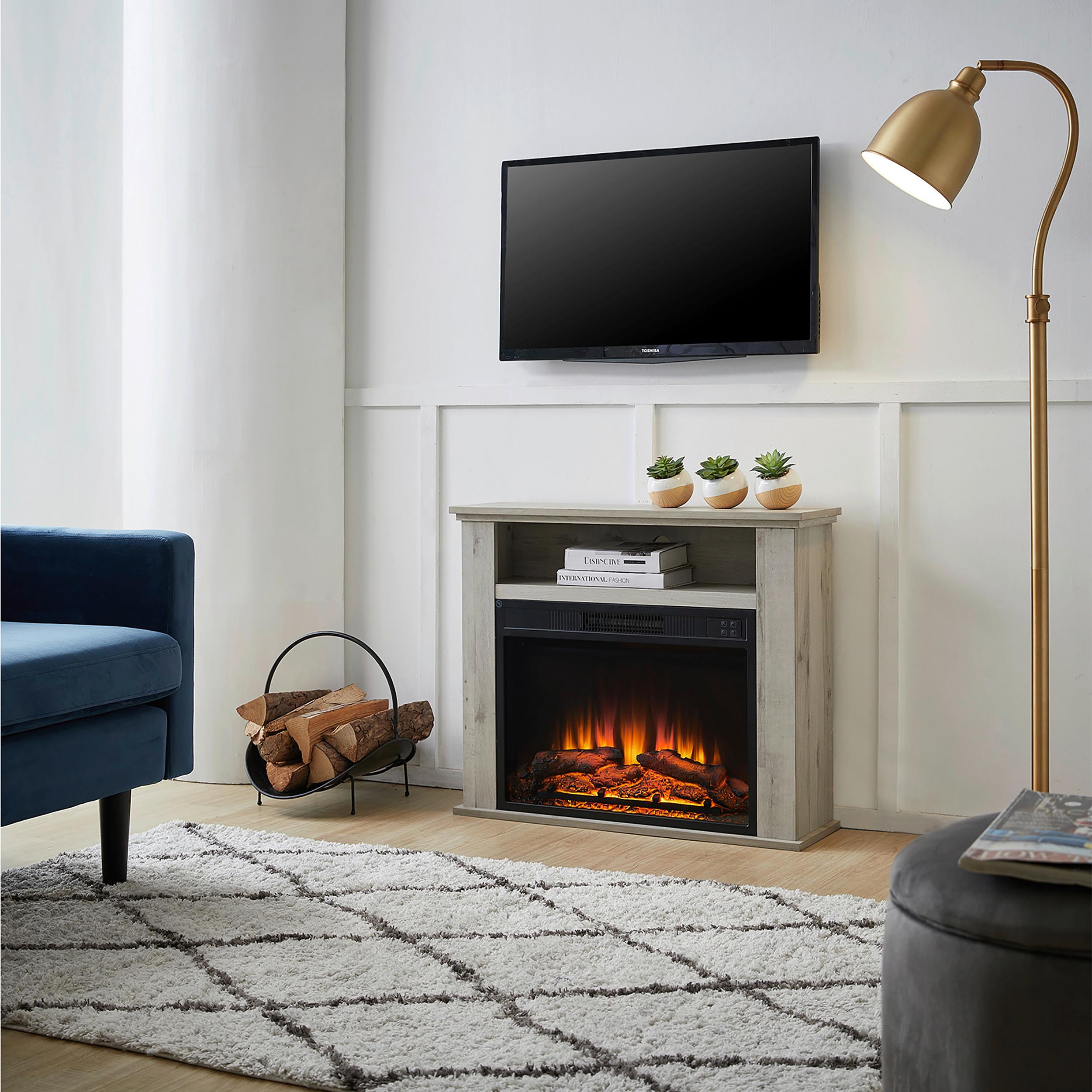 Elektrokamin Frida - Eiche grau, Basics, Holz/Metall (23/85/65cm)