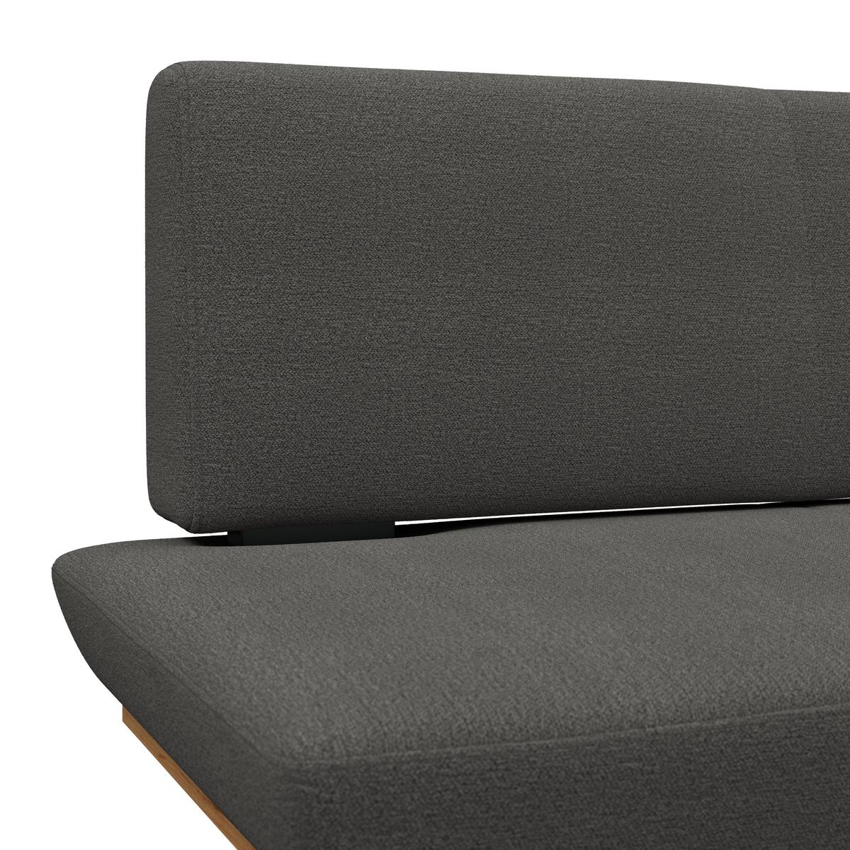 Sitzbank Tristan Webstoff schwarz, B: 130cm - Schwarz, MODERN, Holz/Textil (130/48/90cm) - James Wood