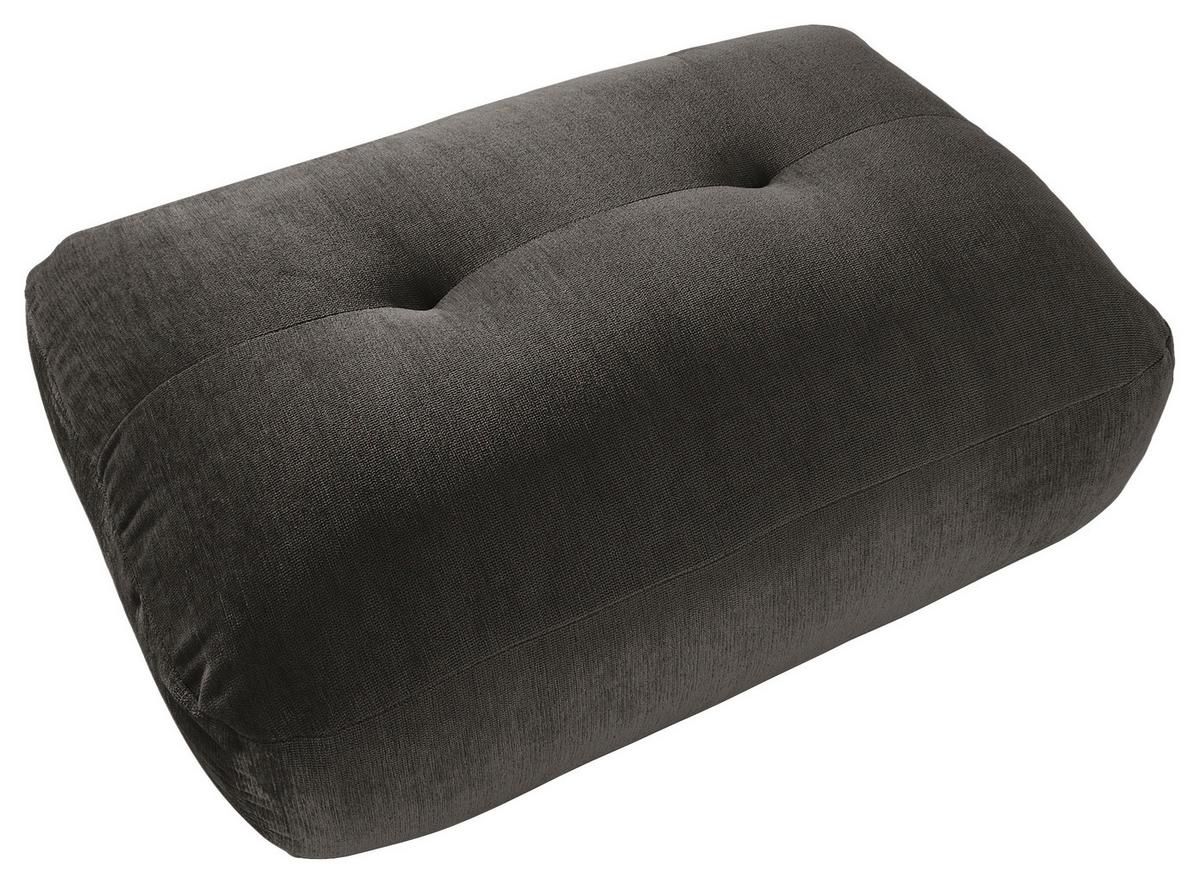 Hocker Be Fluffy - Anthrazit/Schwarz, MODERN, Textil (112/46/65cm) - Trendmanufaktur