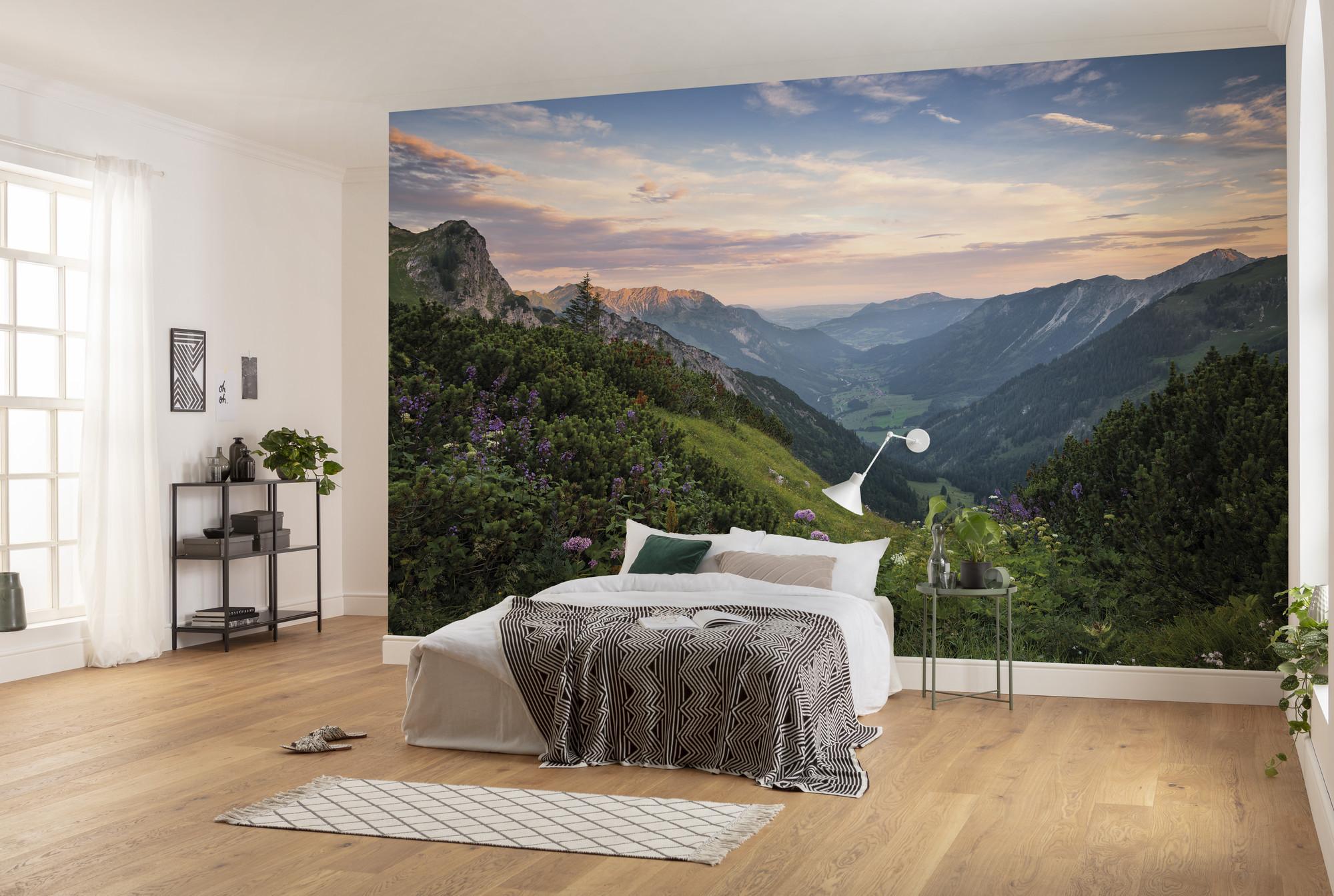 Fototapete Naturpark Allgäuer Hochalpen - Multicolor, Trend, Textil (450/280cm)