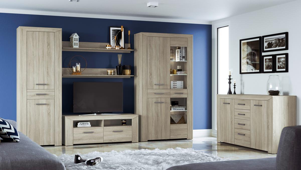 Stapelprogramm Lorenzo Sonoma Eiche B: 303 Cm - Sonoma Eiche, Holzwerkstoff (303/197,2/44cm) - MID.YOU