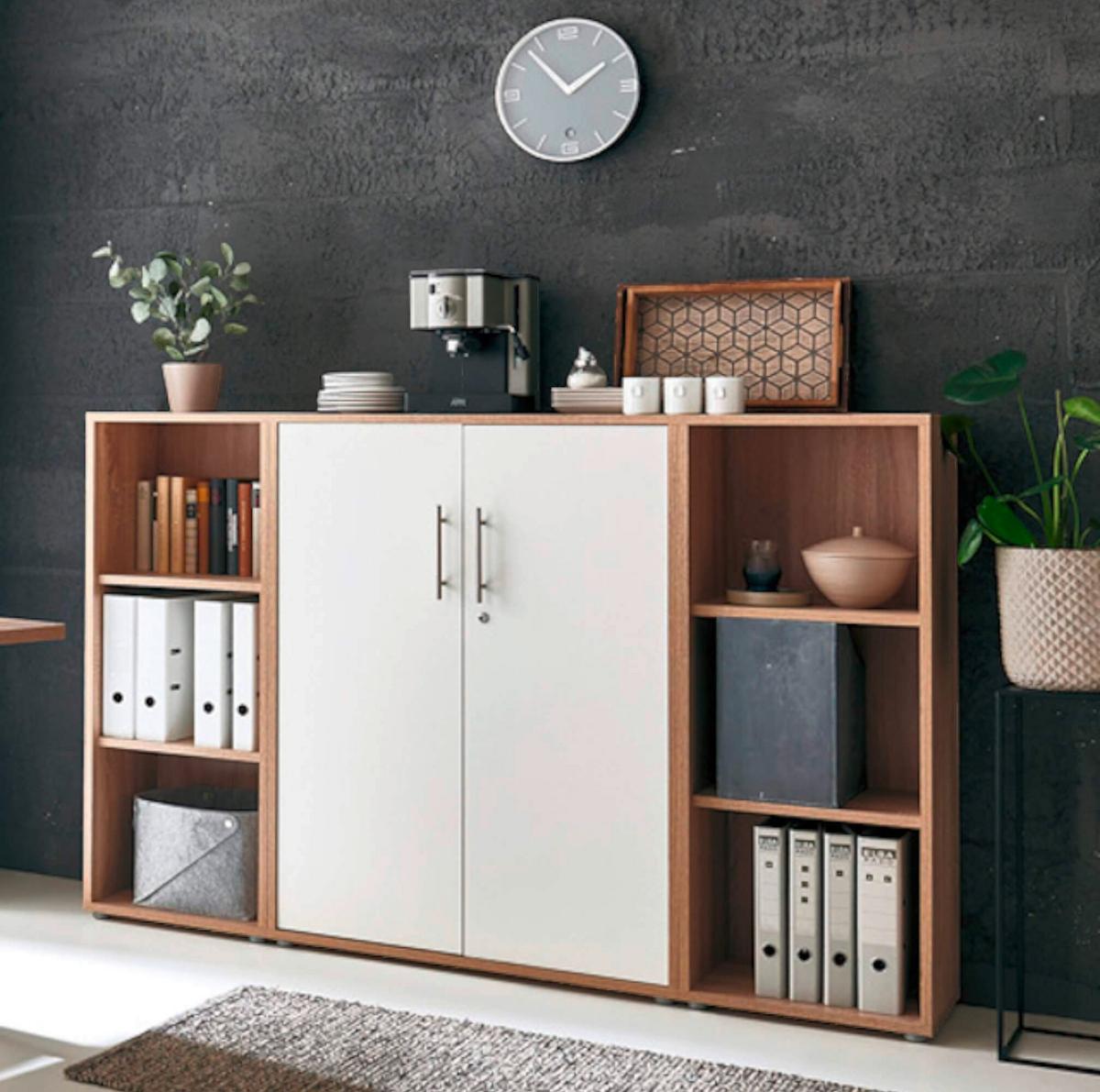 Büro Office Edition Weiß/sonoma Eiche Dekor - Weiß/Sonoma Eiche, MODERN, Holzwerkstoff - MID.YOU