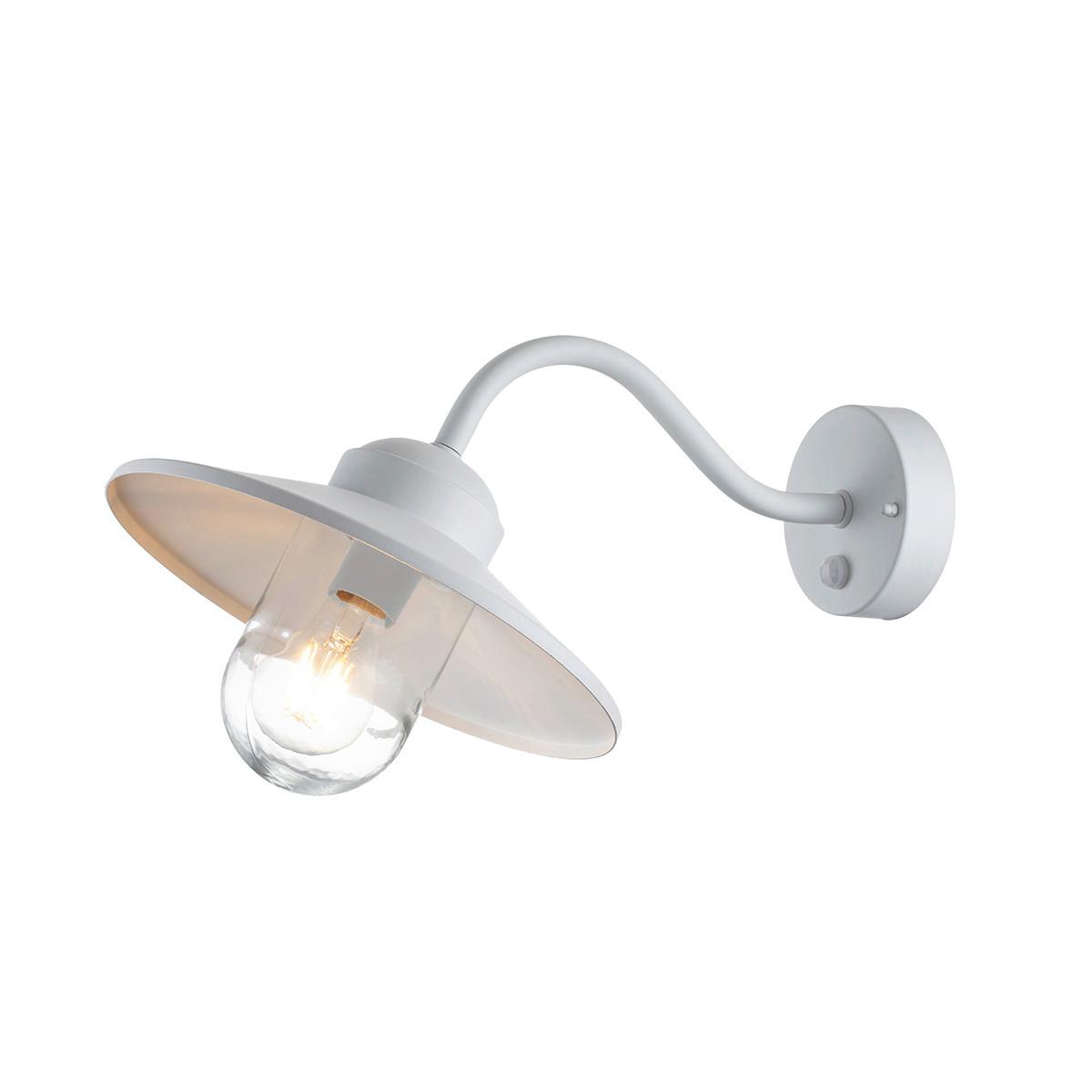 AUSSENWANDLEUCHTE KLAMPENBORG-PIR-WHT - Weiß, KONVENTIONELL, Glas/Metall (42/27.5/25.5cm) - Elstead Lighting