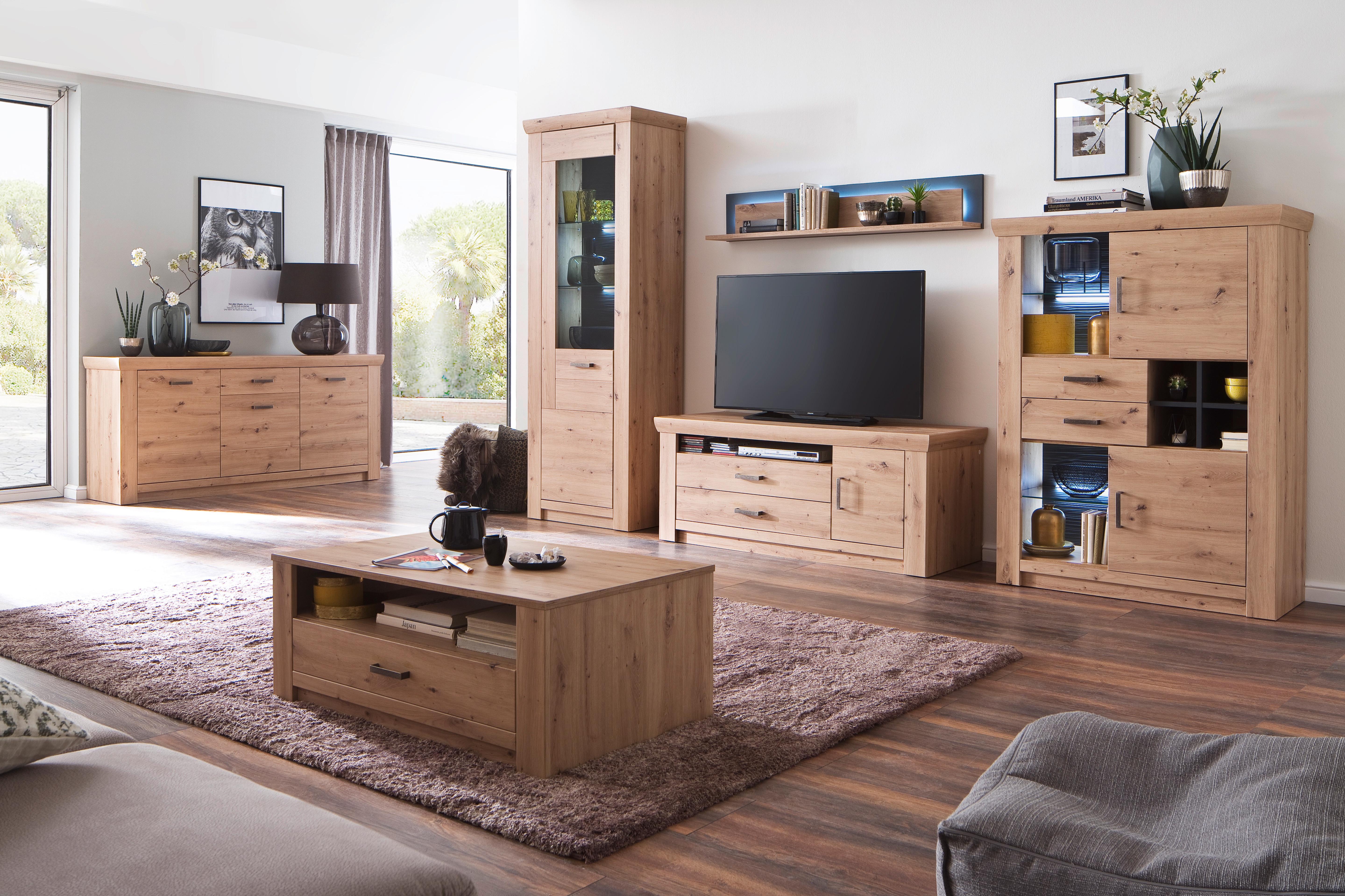Sideboard 183 cm Meran Eichefarben - Eichefarben, Design, Holzwerkstoff (183/84/45cm) - Livetastic