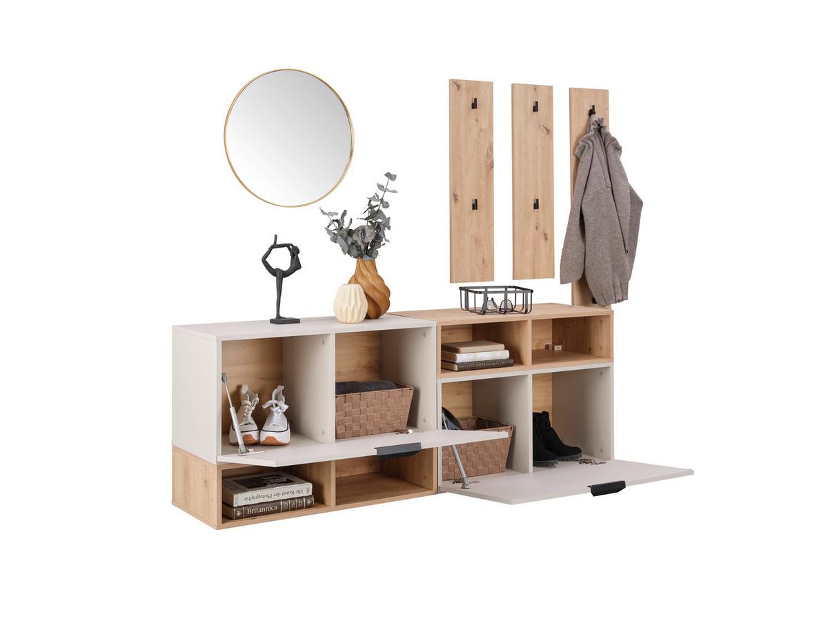Garderobe Ciao Kaschmir/Eiche Dekor 3--Teilig - Kaschmir/Eiche Artisan, MODERN, Holzwerkstoff (180/160/37,6cm)