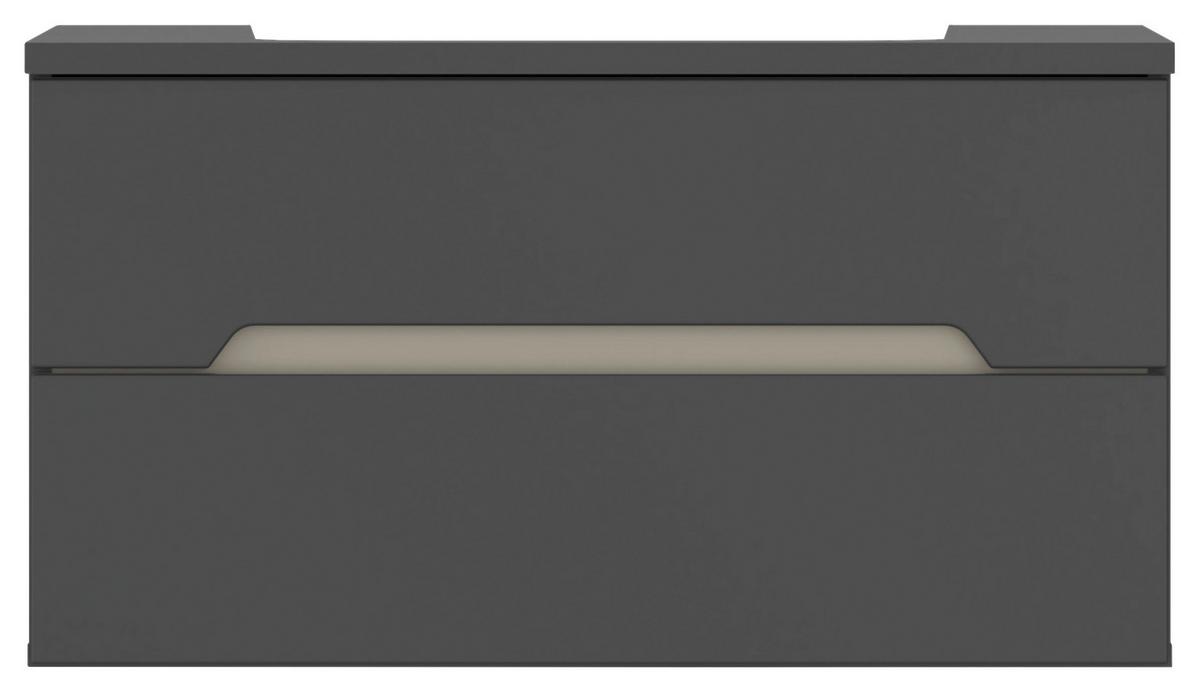 Badezimmer Manhatten Anthrazit/Kieselgrau B:148,6cm - Anthrazit/Grau, MODERN, Holzwerkstoff (148,6/200/47,3cm) - Luca Bessoni