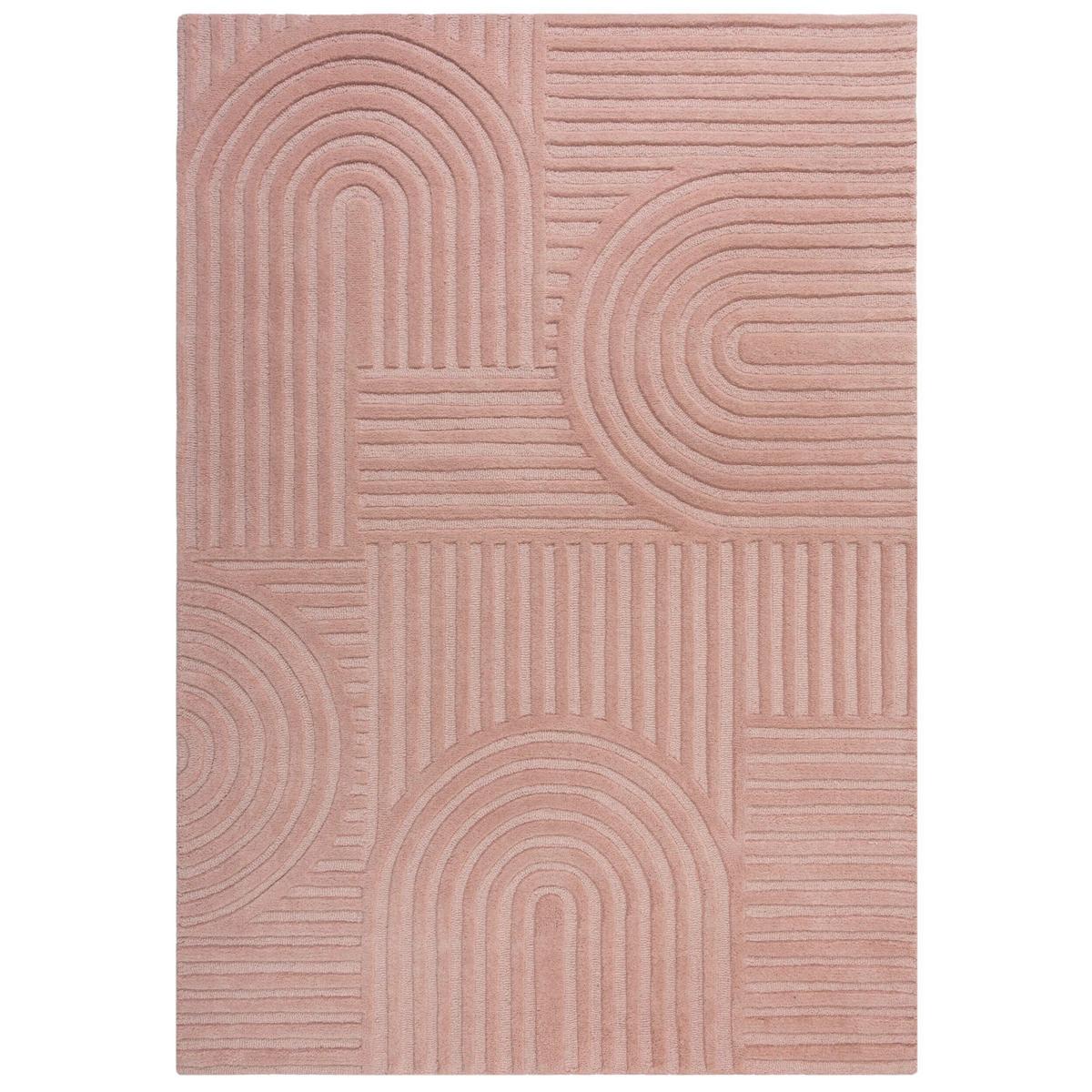 Teppich Wollteppich Hellrosa B: 170cm - Hellrosa, Basics, Textil (170/120cm)
