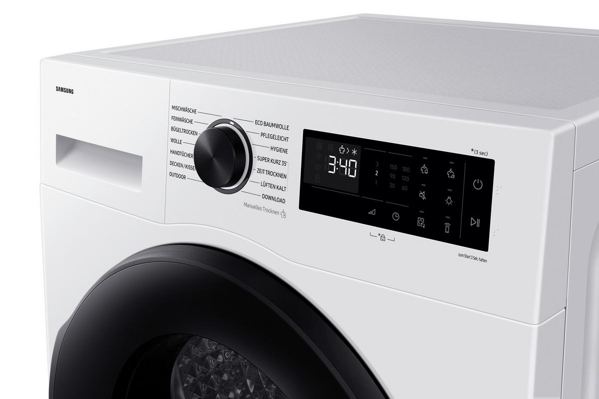 Wärmepumpentrockner DV90DG52A0AEEG, EEKL: C - Weiß, Basics, Glas/Kunststoff (60/85/65cm) - Samsung