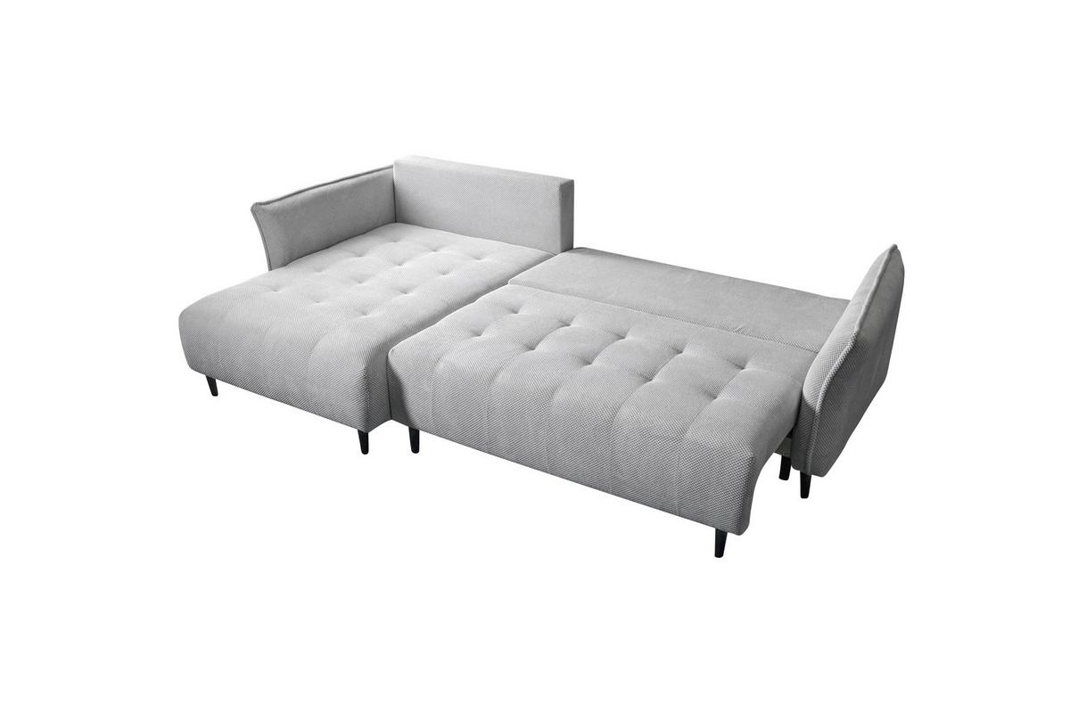 Ecksofa Monte Carlo Hellgrau S: 290x160 cm - Schwarz/Grau, Trend, Holz/Holzwerkstoff (290/160cm)