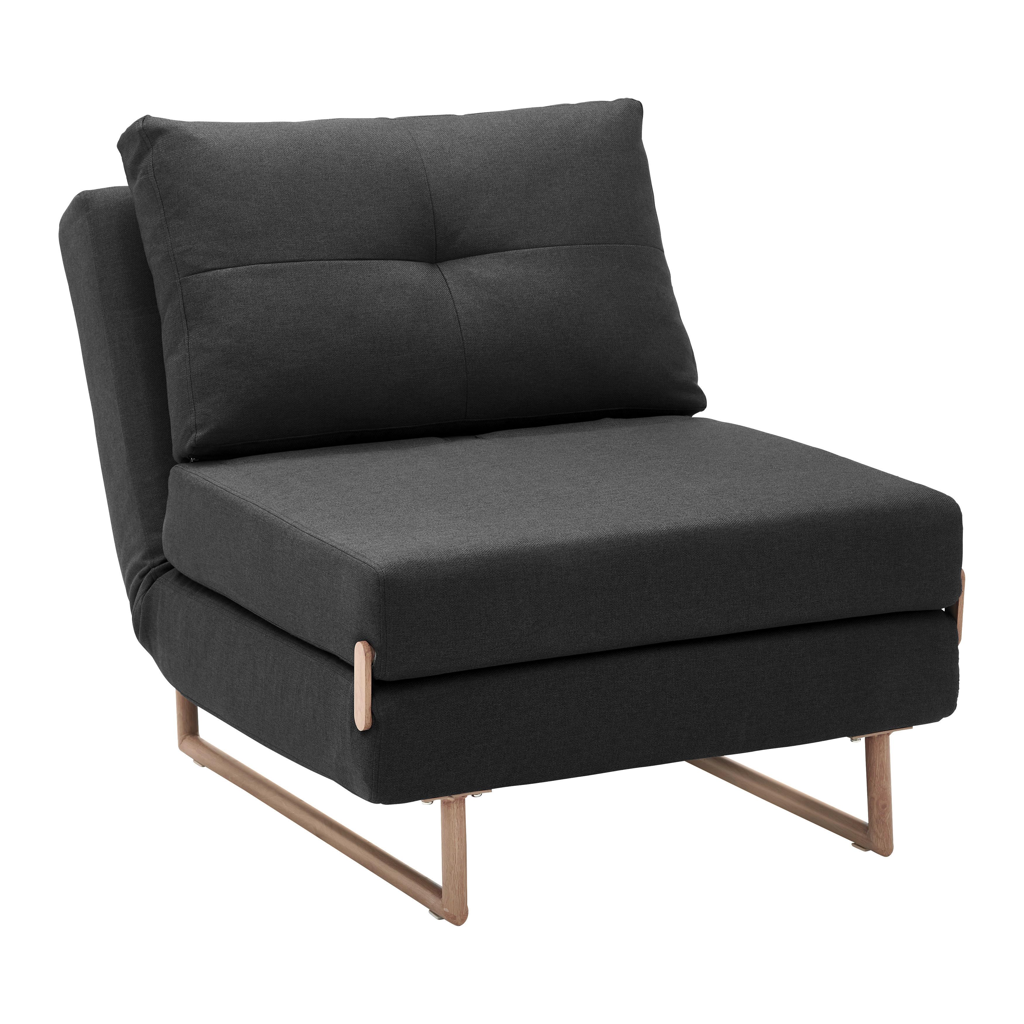 Rozkladacia pohovka Malic tmavosivé - farba duba/tmavosivá, Modern, kov/textil (80/84/90cm) - Bessagi Home