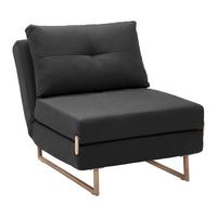 Rozkladacia pohovka Malic tmavosivé - farba duba/tmavosivá, Modern, kov/textil (80/84/90cm) - Bessagi Home