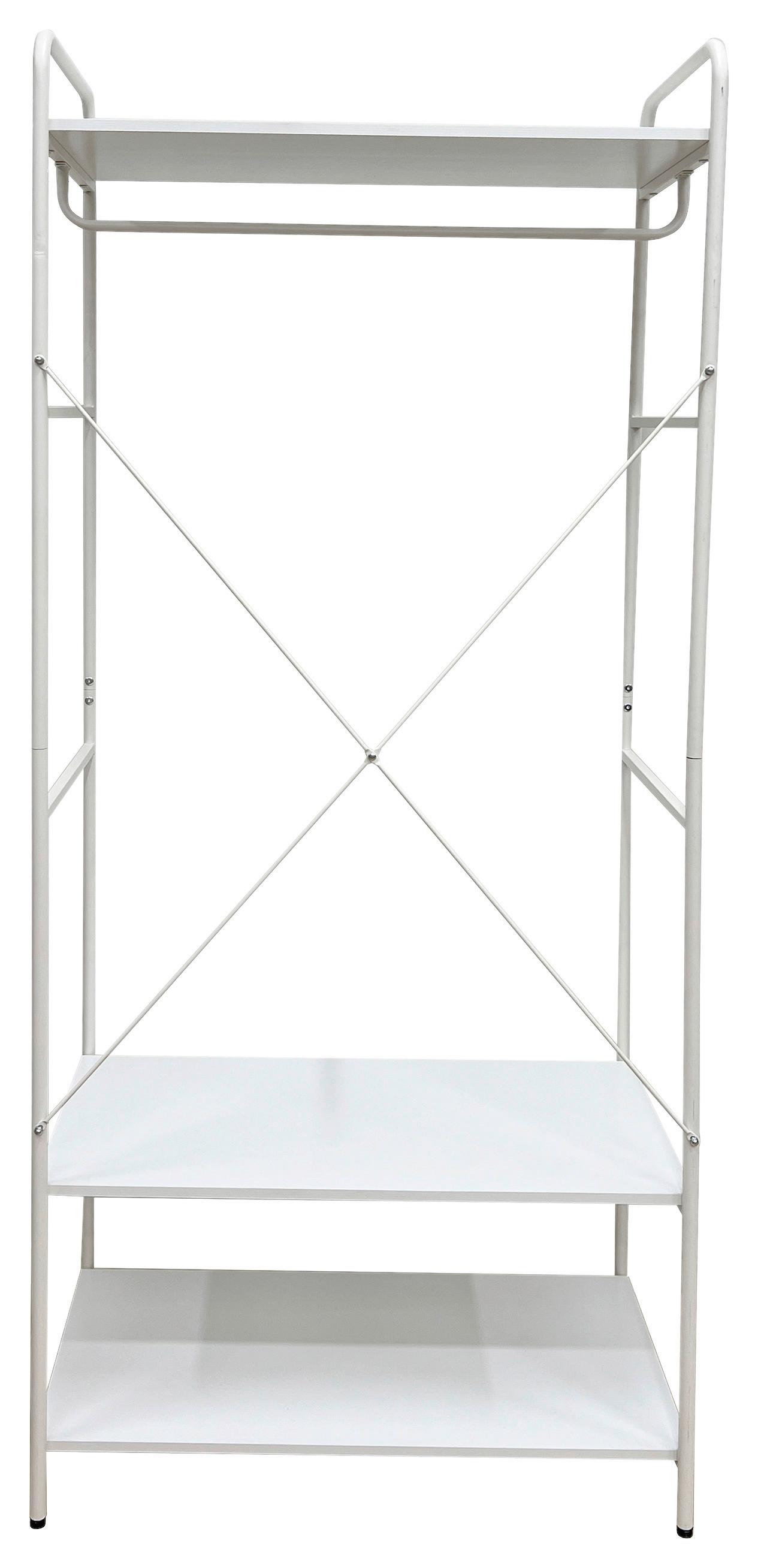 ŠATNÍ STOJAN ROBERTO -EXKLUSIV- - bílá, Konvenční, kov/kompozitní dřevo (80/190/44cm) - Mömax