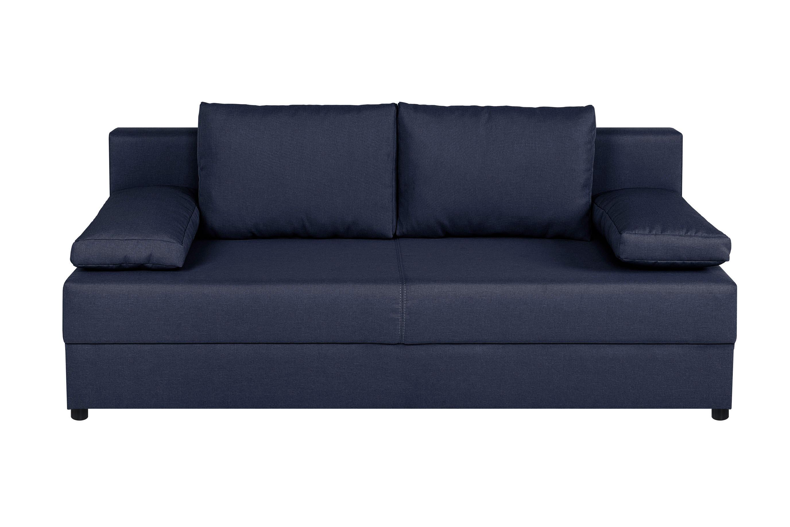 Rozkládací pohovka MEGA, kobaltová - černá/barvy grafitu, Design, kompozitní dřevo/textil (190/80/75cm) - Based