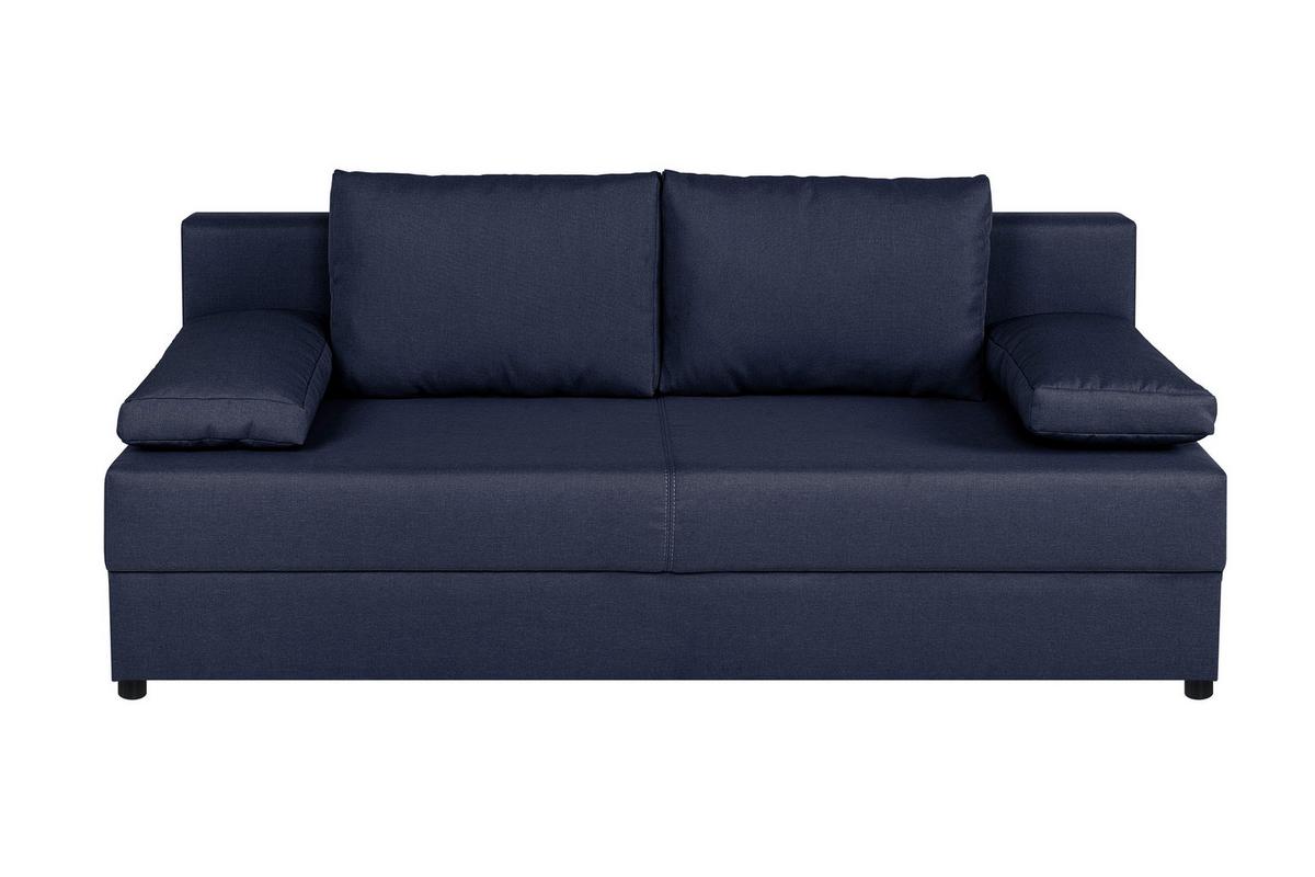 Rozkládací pohovka MEGA, kobaltová - černá/barvy grafitu, Design, kompozitní dřevo/textil (190/80/75cm) - Based