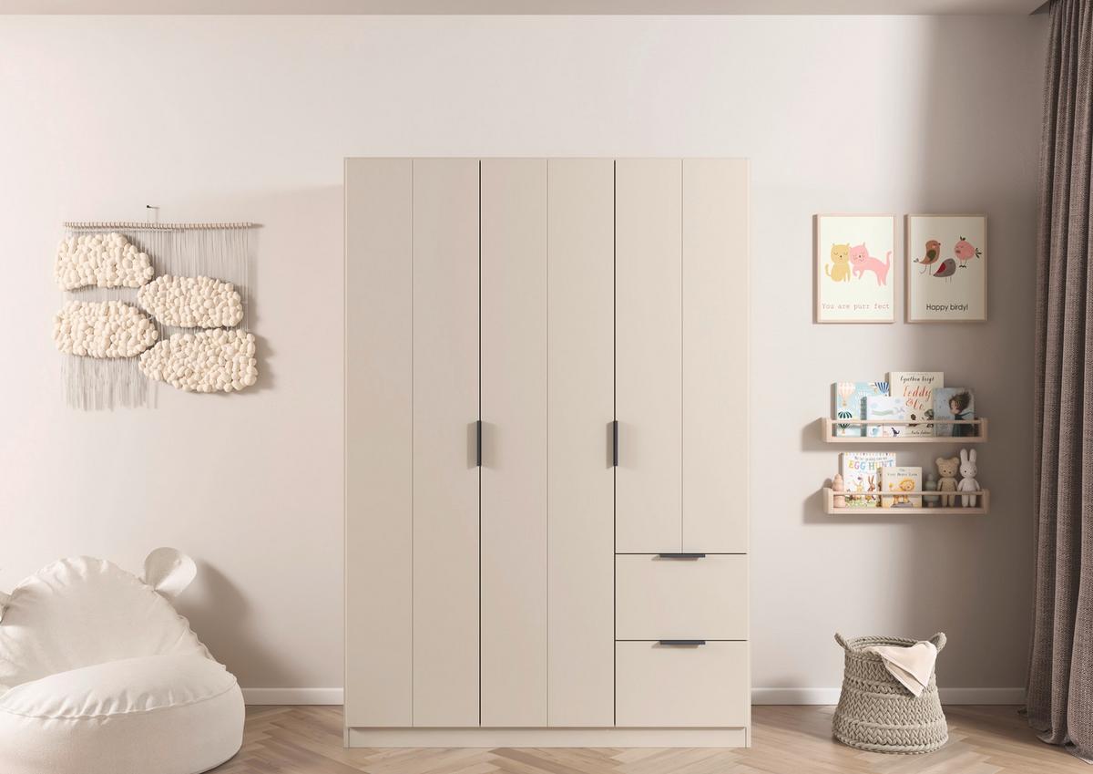 DREHTÜRENSCHRANK Ella Champagner B: 136cm - Champagner, MODERN, Holzwerkstoff (136/197/54cm) - Rauch Möbel