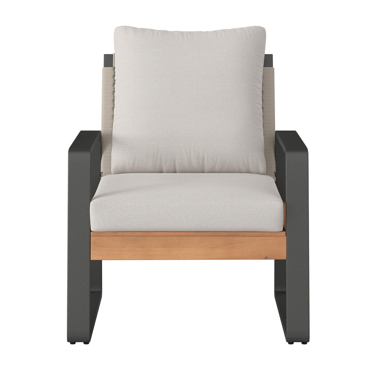 TERASOVÁ SEDACIA SÚPRAVA ALEXA - krémová/farba tíku, Modern, kov/drevo (150/81/85,5cm) - Bessagi Garden