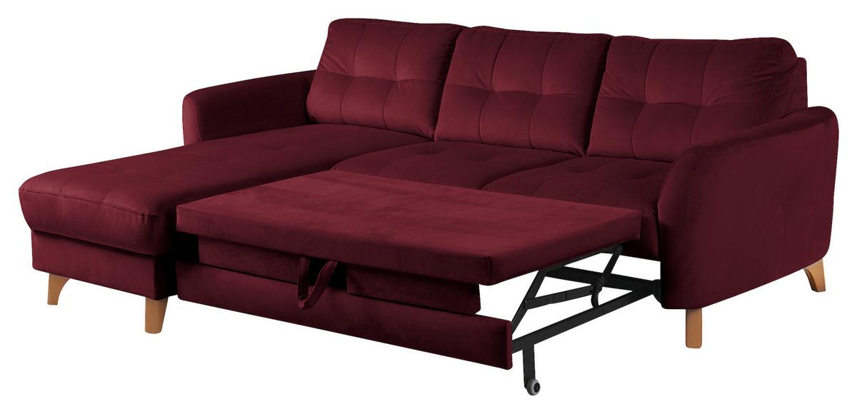 Ecksofa Nordic, Rot S: 168x238 cm - Buchefarben/Rot, Design, Textil (168/238cm) - Livetastic