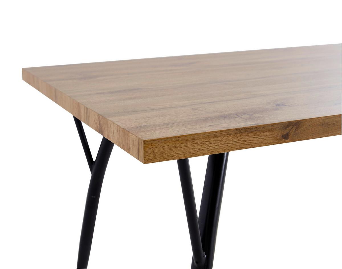Esstisch 150x90 Eiche Dekor - Eichefarben/Schwarz, Design, Holzwerkstoff/Metall (150/90/77cm) - Livetastic