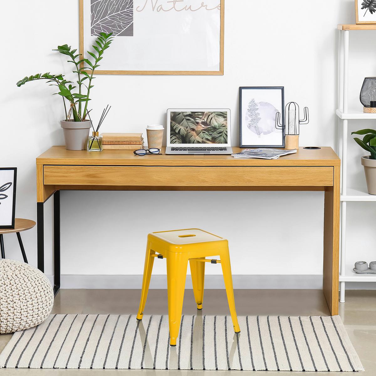 Hocker Vantaggio Stahl Gelb H: 46 cm Stapelbar - Gelb, Basics, Metall (39/46/39cm) - MID.YOU