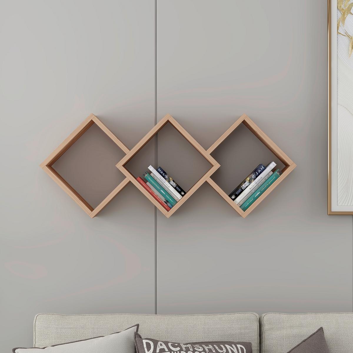 Wandregal Galaxy Kieferfarben B: 102 Cm - Kieferfarben, Design, Holzwerkstoff (102/42/20cm) - Livetastic