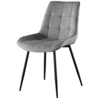 Polsterstuhl Lenny Leinenoptik Grau - Schwarz/Grau, LIFESTYLE, Holz/Textil (54/88/60cm) - Livetastic