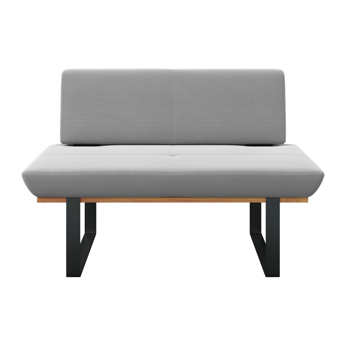 Sitzbank Tristan Webstoff hellgrau, B: 130cm - Hellgrau/Schwarz, MODERN, Holz/Textil (130/48/90cm) - James Wood