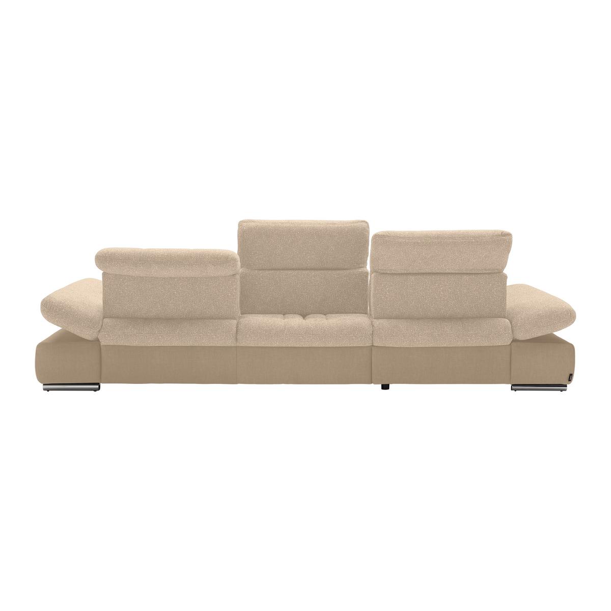Rohová sedačka SANFINO, levá, béžová - barvy chromu/béžová, Konvenční, kov/dřevo (199/79-96/305cm) - Premium Living