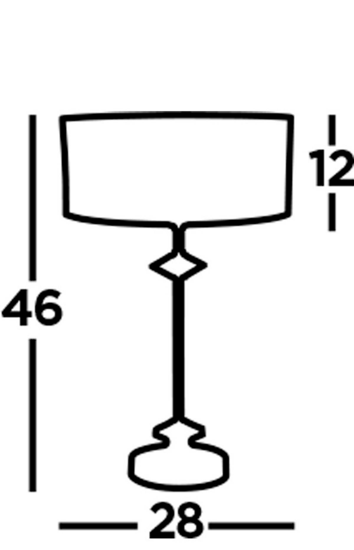 Tischleuchte Eu7651cc - Chromfarben/Schwarz, Design, Leder/Kunststoff (46/28cm)