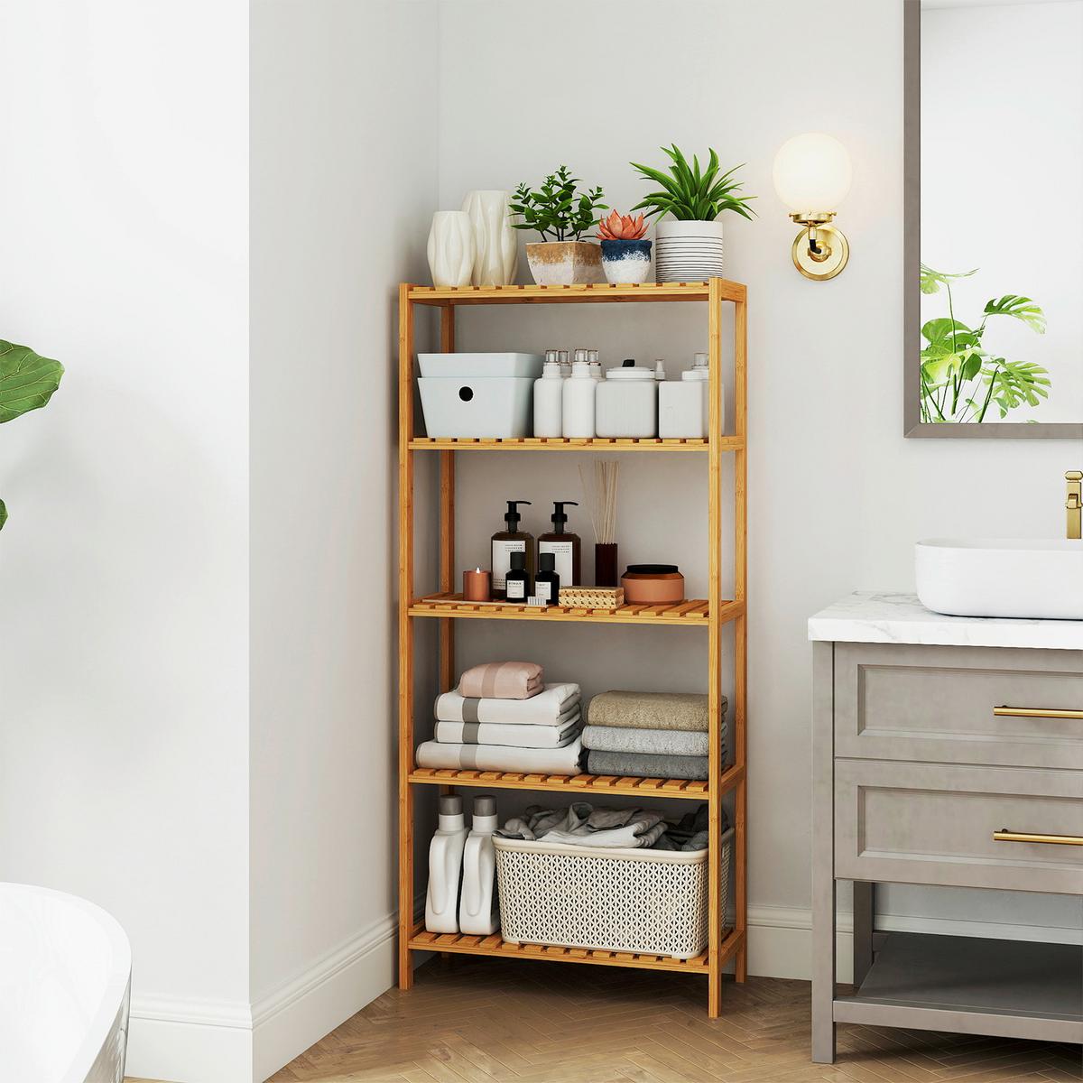 BADEZIMMERREGAL Naturfarben B: 60 cm - Naturfarben, Basics, Holz (60/130/26cm)