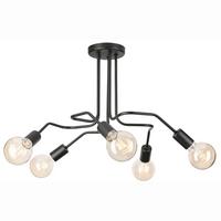 Deckenleuchte Domino Schwarz Hochglanz - Schwarz Hochglanz, KONVENTIONELL, Metall (40/59/40cm)