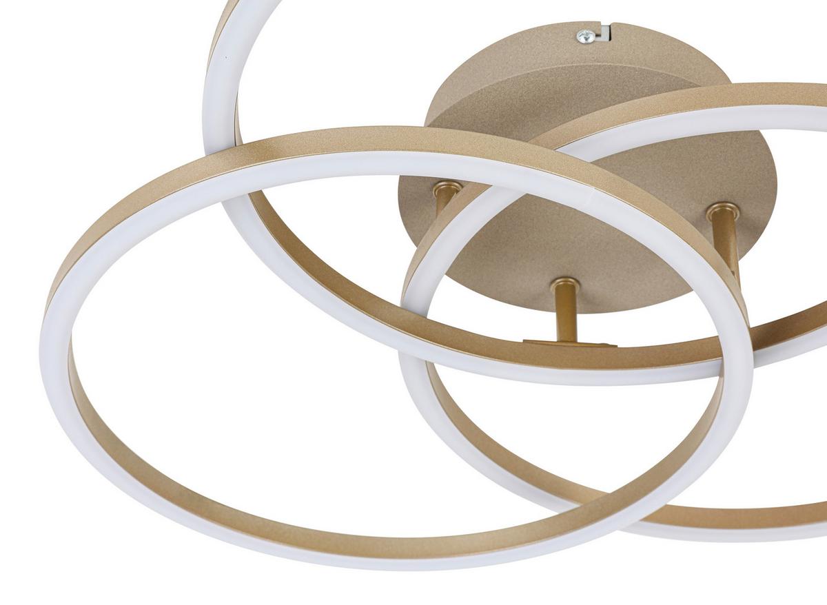 LED-DECKENLEUCHTE COLEEN - Sandfarben/Cappuccino, Basics, Kunststoff/Metall (47/38,5/8cm) - Luca Bessoni