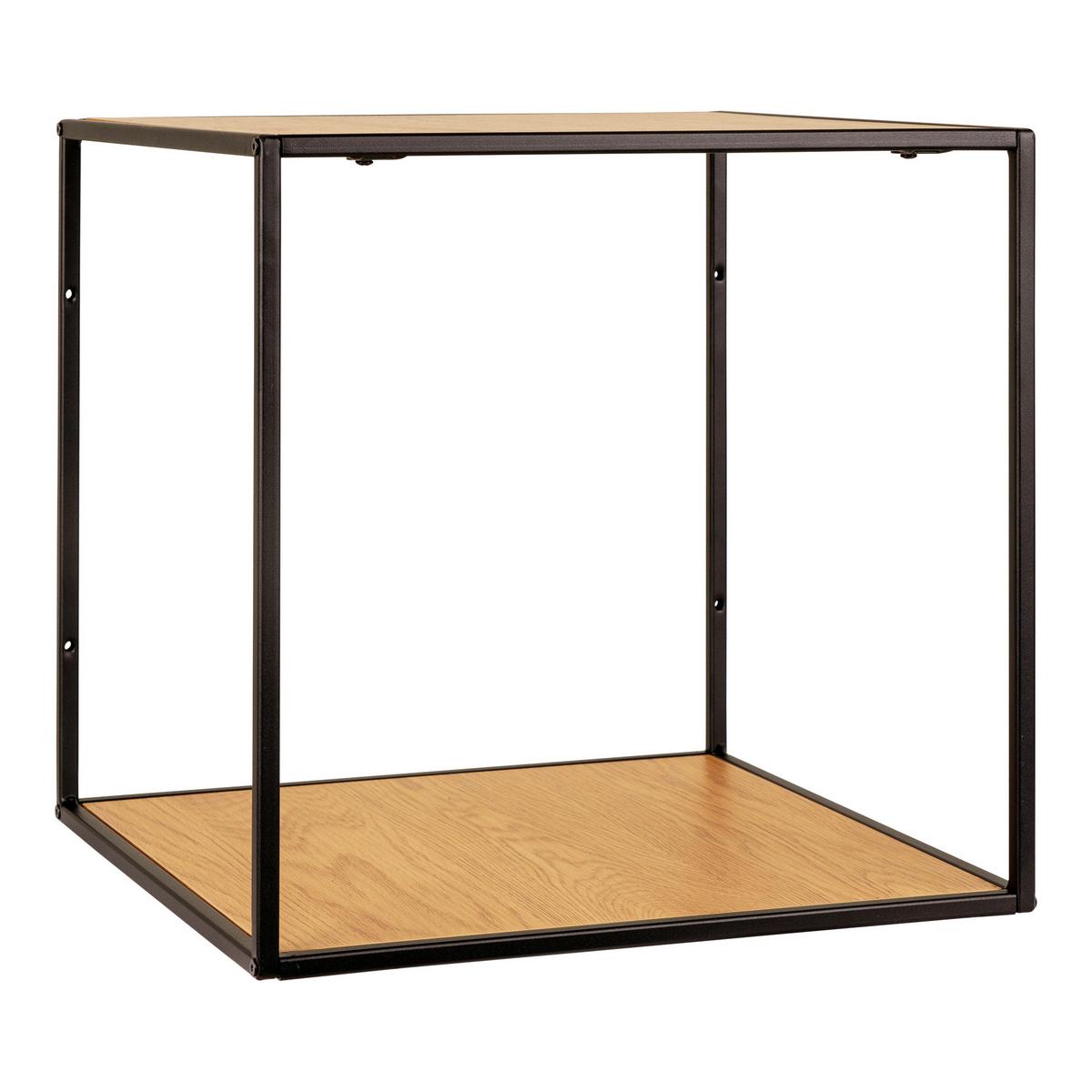 Wandregal Vita Braun Schwarz B: 36 cm - Schwarz/Braun, Design, Holz/Metall (36/36/36cm)