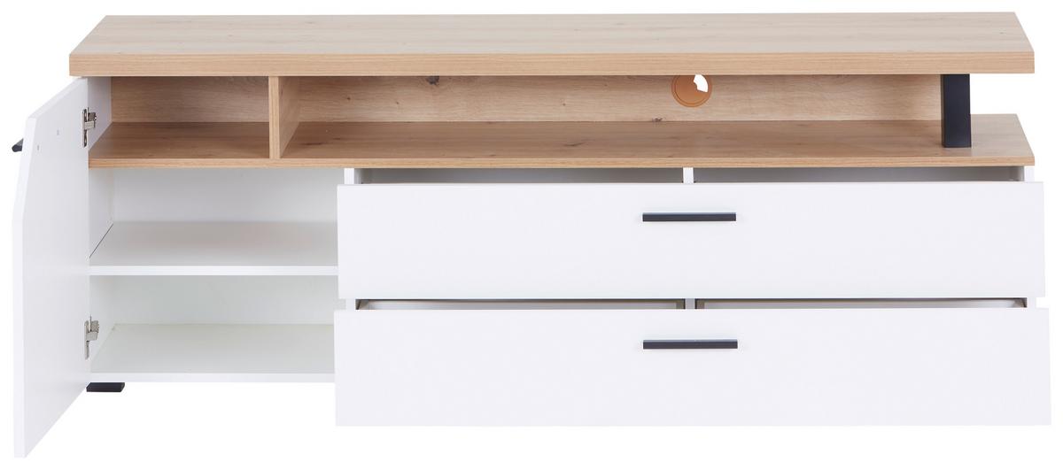 TV STOLÍK NICO - čierna/biela, Modern, kompozitné drevo/plast (160/58,4/40cm)