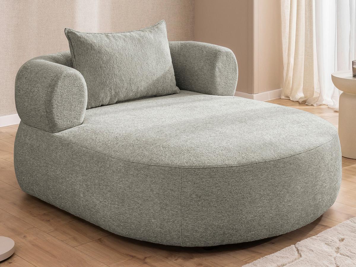 XXL-Sessel Ferro Hellgrau B: 122 cm - Hellgrau/Schwarz, Design, Textil (122/76/156cm) - Livetastic