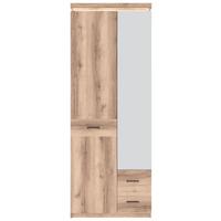 Skříň do předsíně VANCOUVER - barvy dubu/antracitová, Moderní, kov/kompozitní dřevo (75/198/38cm)