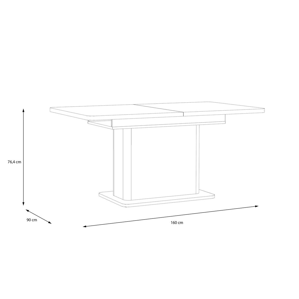 Jedálenský stôl 160-200 cm - piesková/farba duba, Modern, kompozitné drevo (160-200/75,4/90cm)