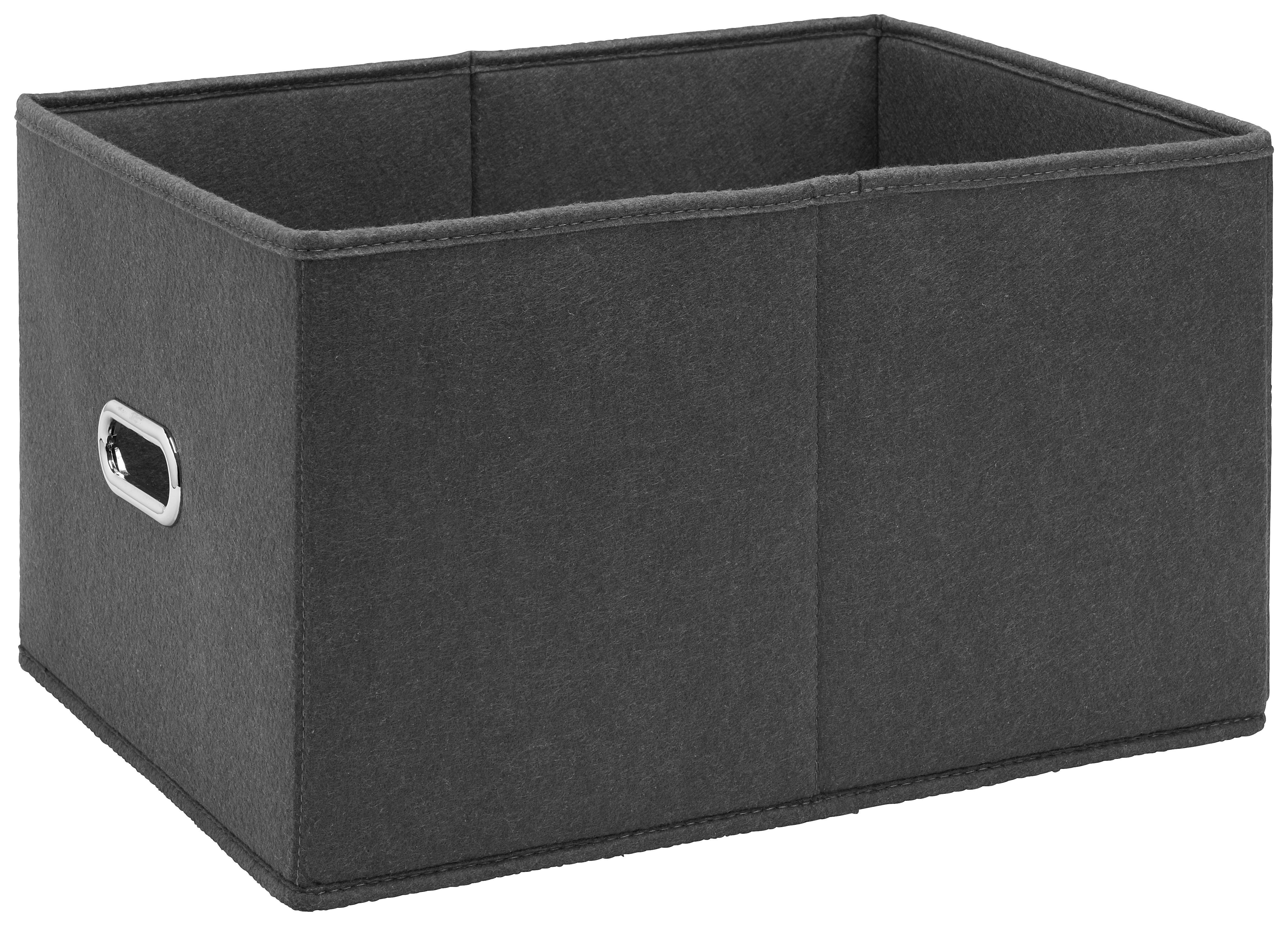 Úložný Box Unit, L - šedá, Konvenční, textil/plast (33/43,5/24.5cm) - Premium Living