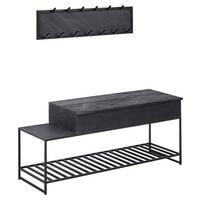 Predsieňový nábytok masív mango/kov - čierna, Modern, drevo (110/70,5/37cm) - MID.YOU