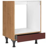 Herdumbauschrank Easytouch - Eichefarben/Rot, MODERN, Holzwerkstoff (60,0/87,0/56,0cm) - Nobilia