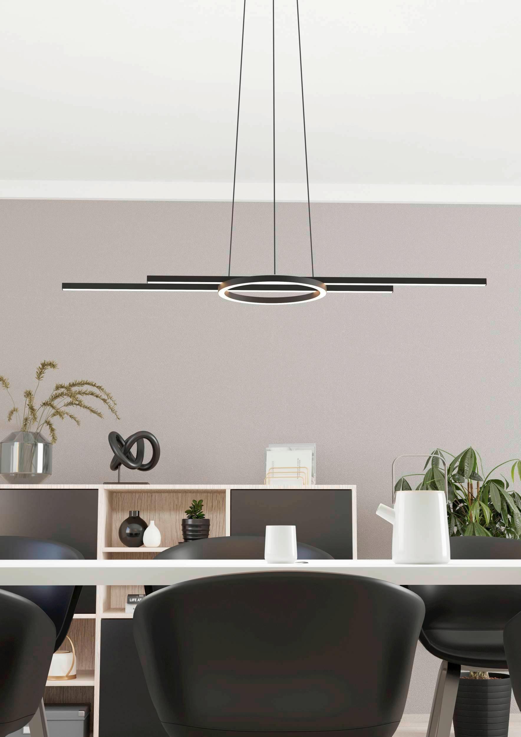 LED-Hängeleuchte Zillerio-Z H: 110 cm 2-Flammig - Schwarz/Weiß, Design, Kunststoff/Metall (116/30/110cm) - Eglo