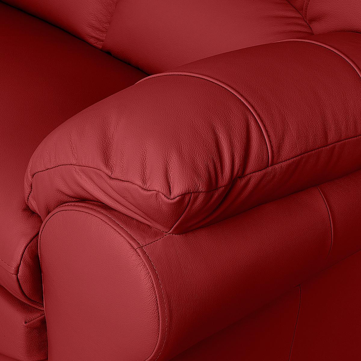 Sessel Oslo Rot B: 105 Cm - Rot/Schwarz, Design, Leder (105/92/85cm) - Livetastic
