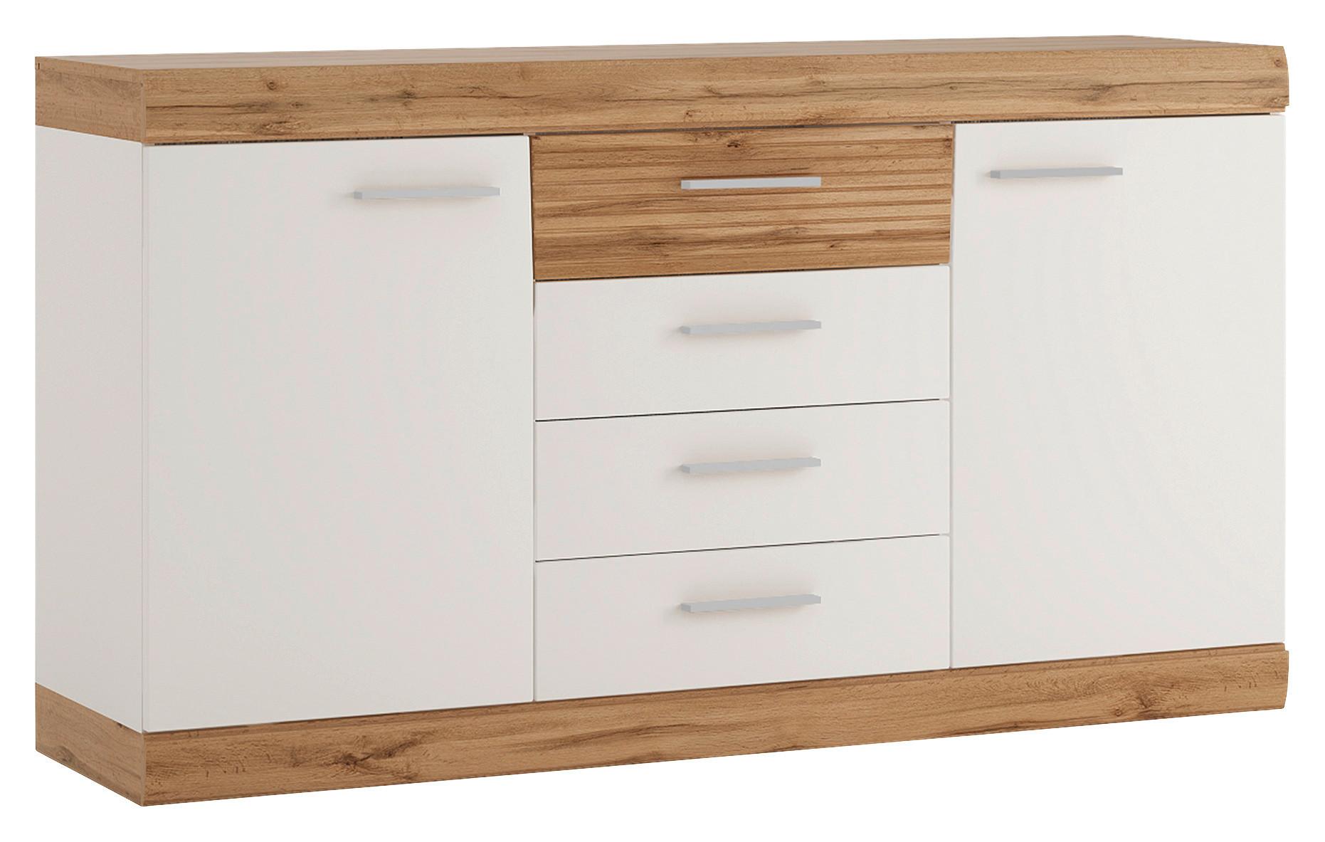 Sideboard Merida Eiche Wotan/Weiß B: 157,6 cm