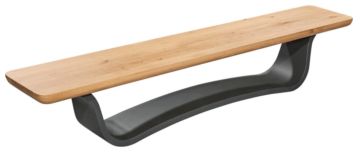 Sitzbank Akela Anthrazit/eichefarben - Eichefarben/Anthrazit, MODERN, Holz/Metall (240/45/42cm) - Livetastic