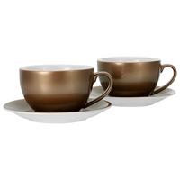 Sada šálků bílázlatá - bílá/barvy zlata, Basics, keramika - Creatable