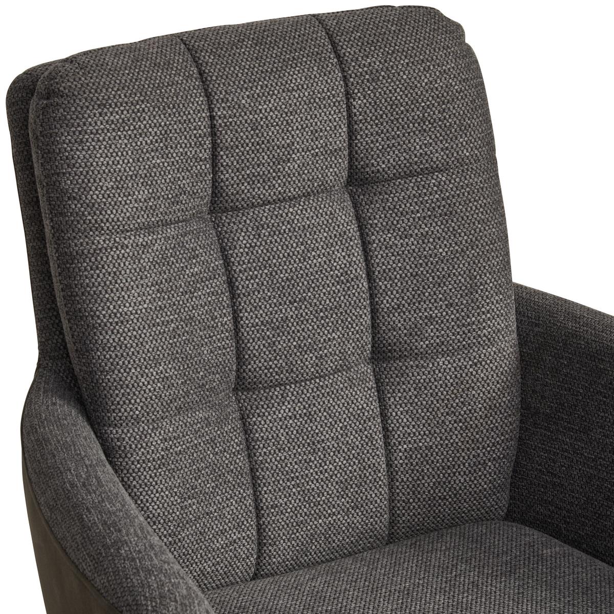 Armlehnstuhl Naim Grau B: 60 Cm, 180 ° Drehbar - Schwarz/Grau, KONVENTIONELL, Holz/Textil (60/93/66cm) - MID.YOU