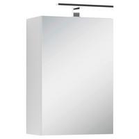 Spiegelschrank Spree Mit Led 1 Tür Bxhxt 40x60x20 Cm Weiß - Weiß, MODERN, Glas/Holzwerkstoff (40/60/20cm) - MID.YOU